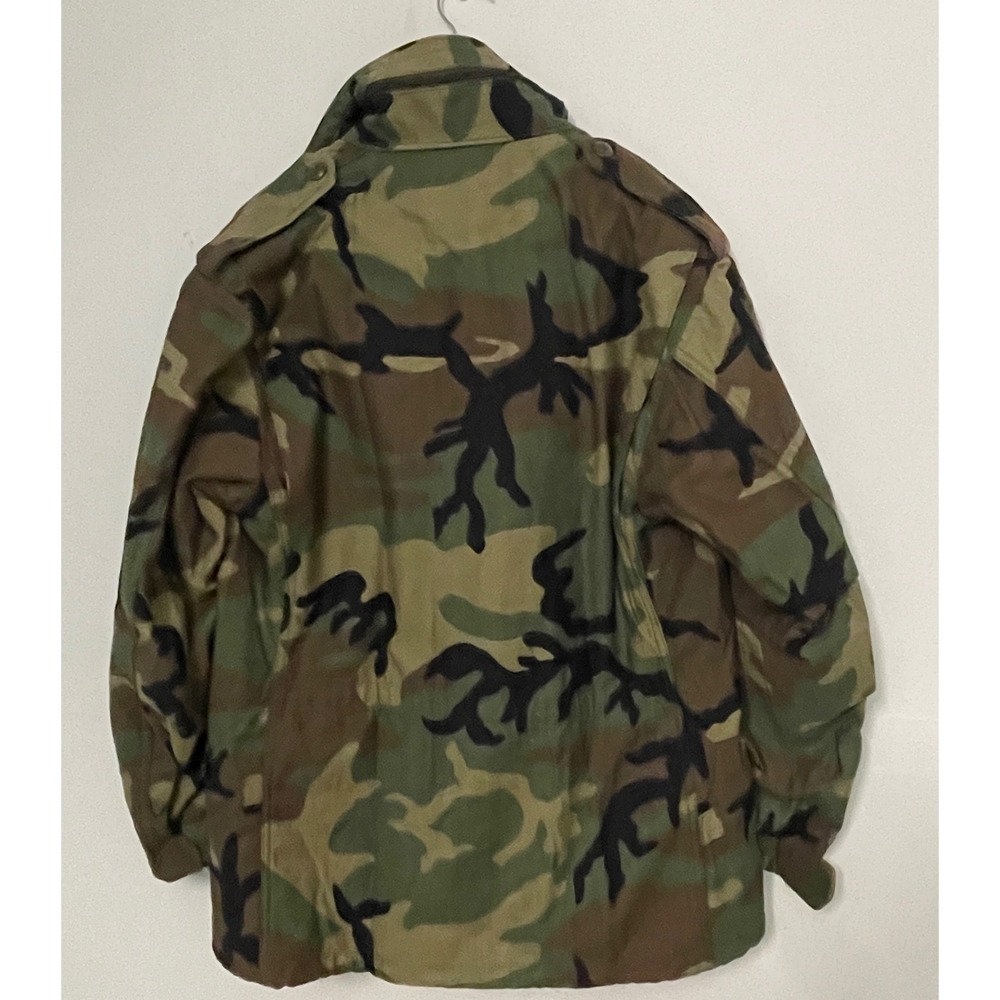 Vtg 1993 US Military M-65 Field Jacket Woodland Camo Medium Regular M65 Coat - Picture 2 of 11